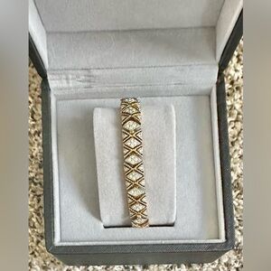 Vintage 80s Gold Diamond Bracelet